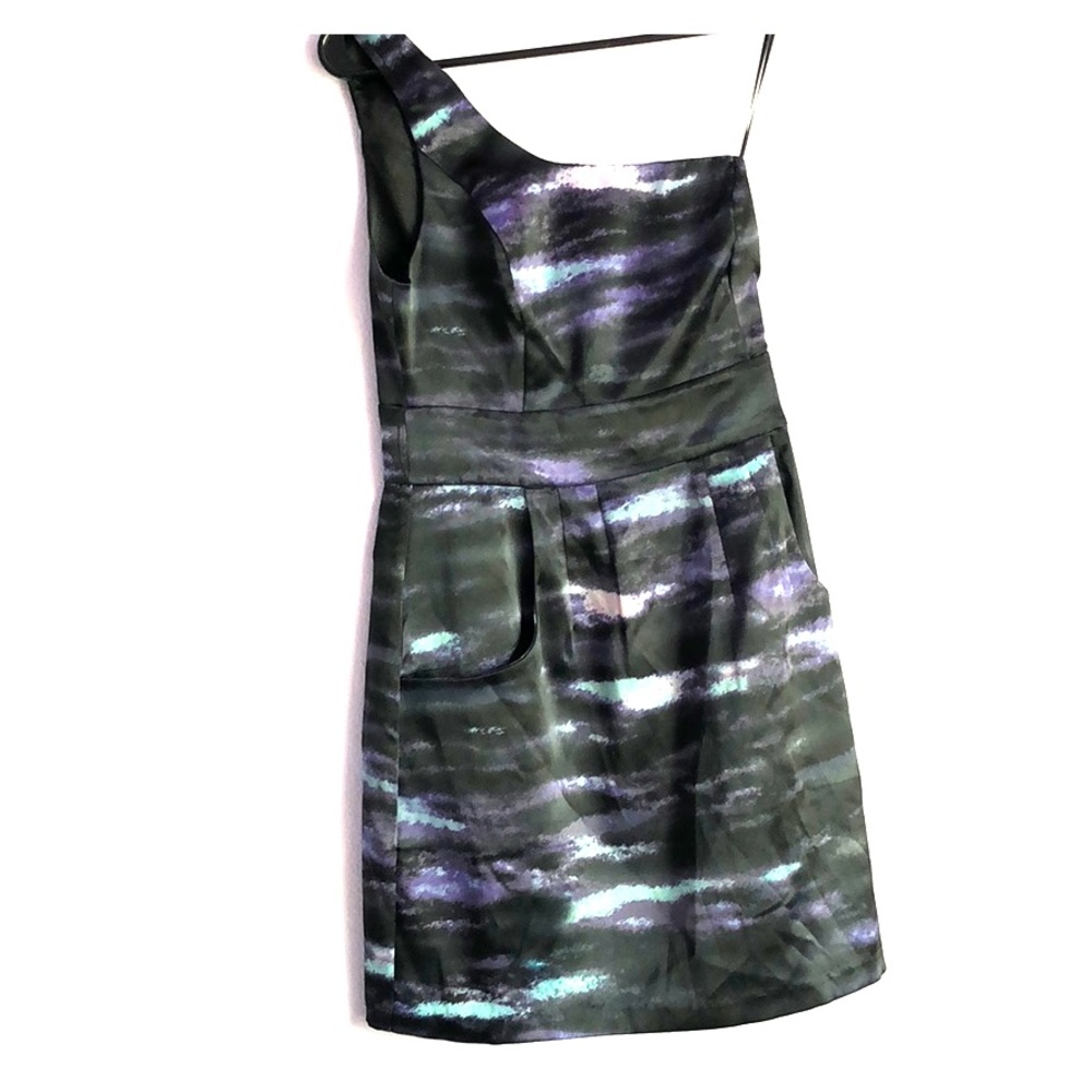 Guess one shoulder black mini dress